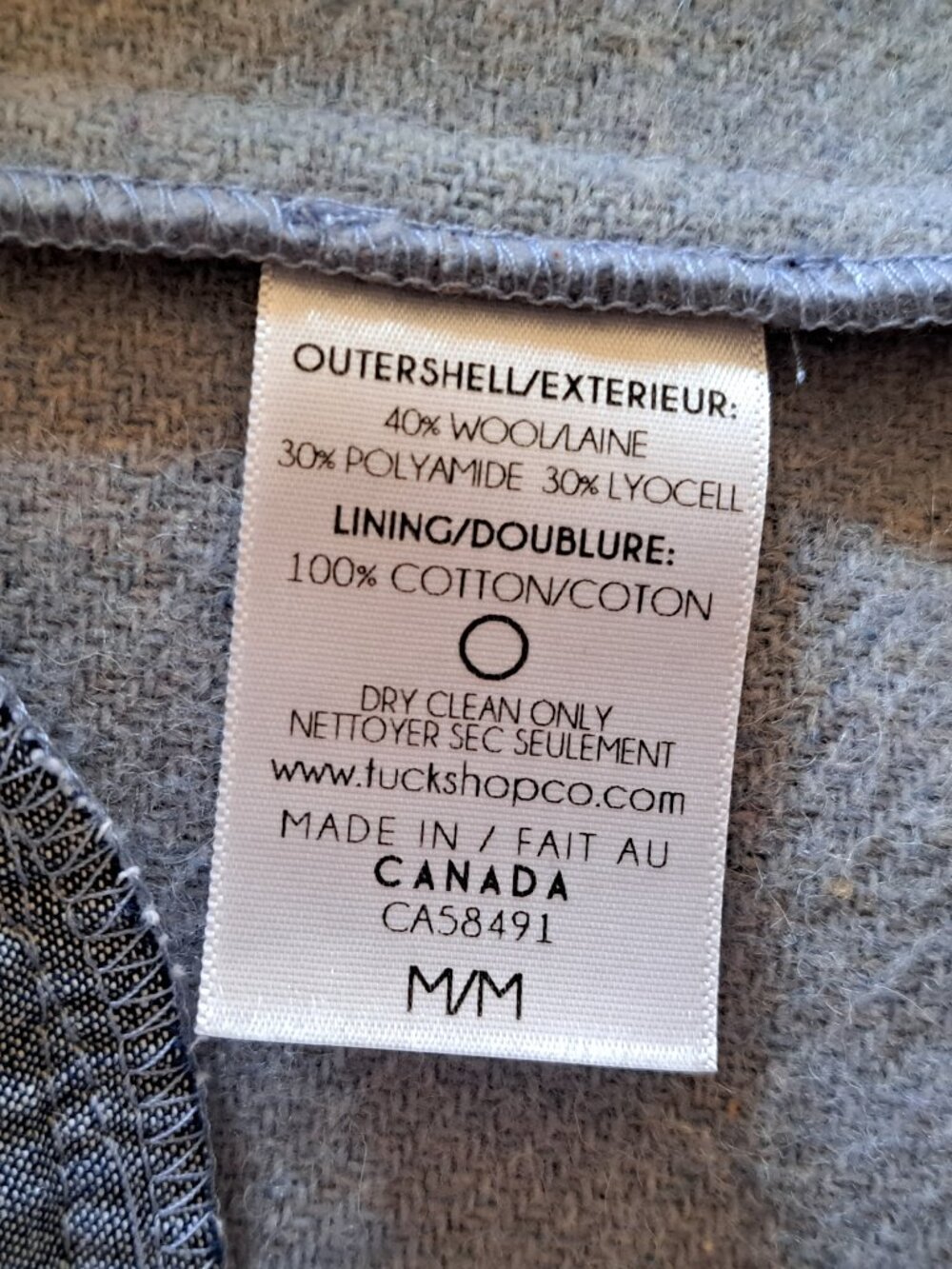 TUCK SHOP TRADING CO. Oversized Cottage Coat, wool blend, pale blue, sz M - Picture 8 of 8